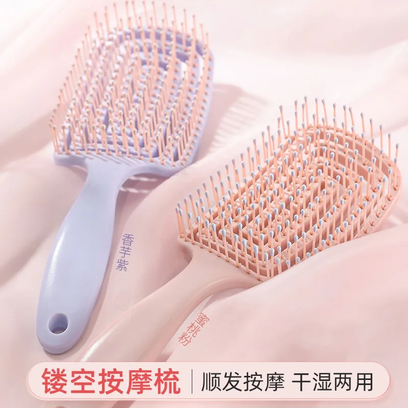Hollow Out Hair Brush Scalp Massage Comb Anti-static Detangler Hairbrush High Top Volume Styling Comb For Long Curly Hair Women