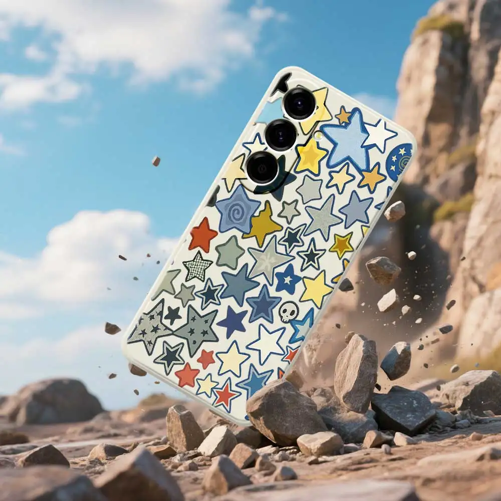 삼성 갤럭시 A56 A32 A23 A22 5G A32 A23 4G A55 A54 A53 A52 A51 A35 A34 A31 A25 A24용 화려한 별 무늬 소프트 폰 케이스