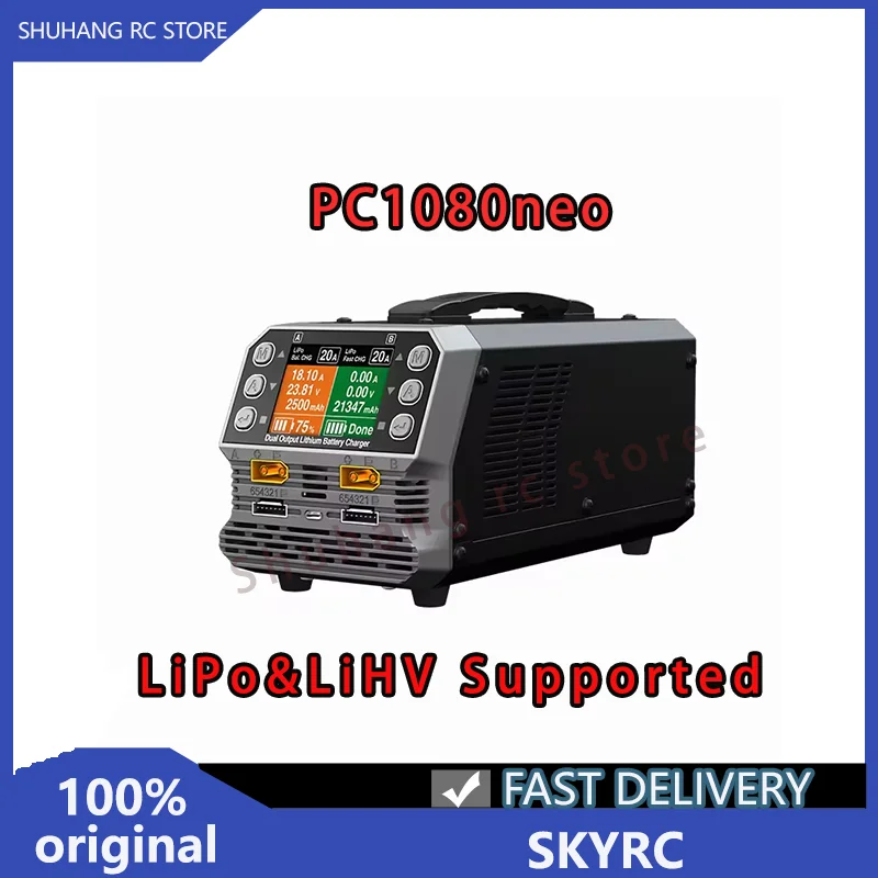 

SKYRC PC1080neo Dual Channel Drone Battery Charger 6S LiPo LiHV 1080W 20A High Voltage Built in Resistor for Drone Accessories