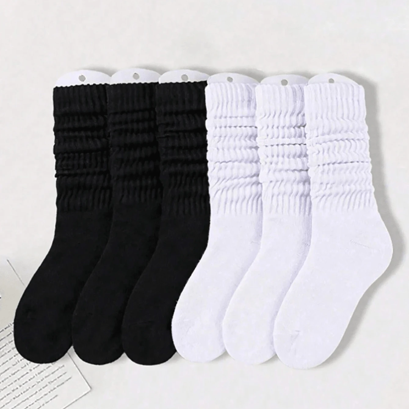 3/6 pairs Women's Fall Winter Slouch Knit Socks Slouchy Socks Women Scrunch Socks Women Scrunchie Socks Women Crew Socks
