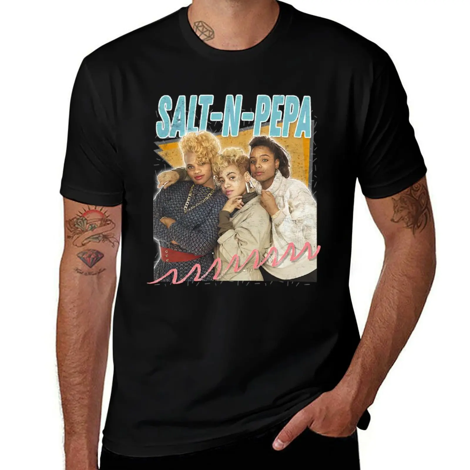 Sált N Pepá / Vintáge áesthetic Design T-Shirt Big Size Crew Neck T-Shirt
