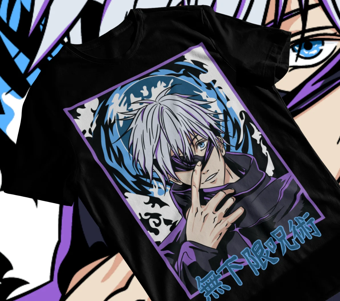 Jujutsu Kaisen Gojo Satoru schwarz T-Shirt Anime T-Shirt weiches T-Shirt