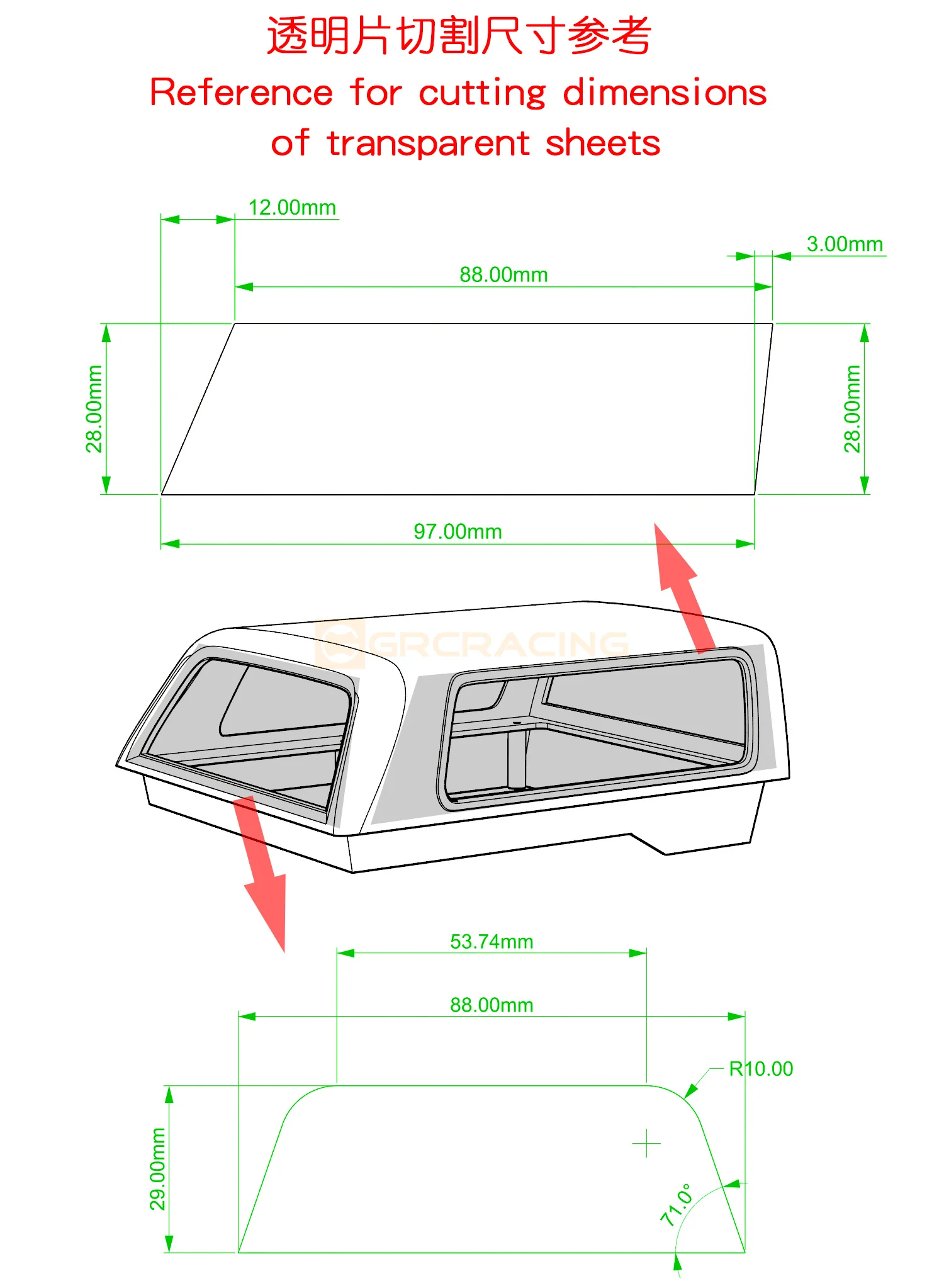 Cubierta de carga de carrocería TRX4M K10, modificación no destructiva para 1/18 RC Crawler Car Traxxas TRX4M Chevrolet K10, piezas de actualización