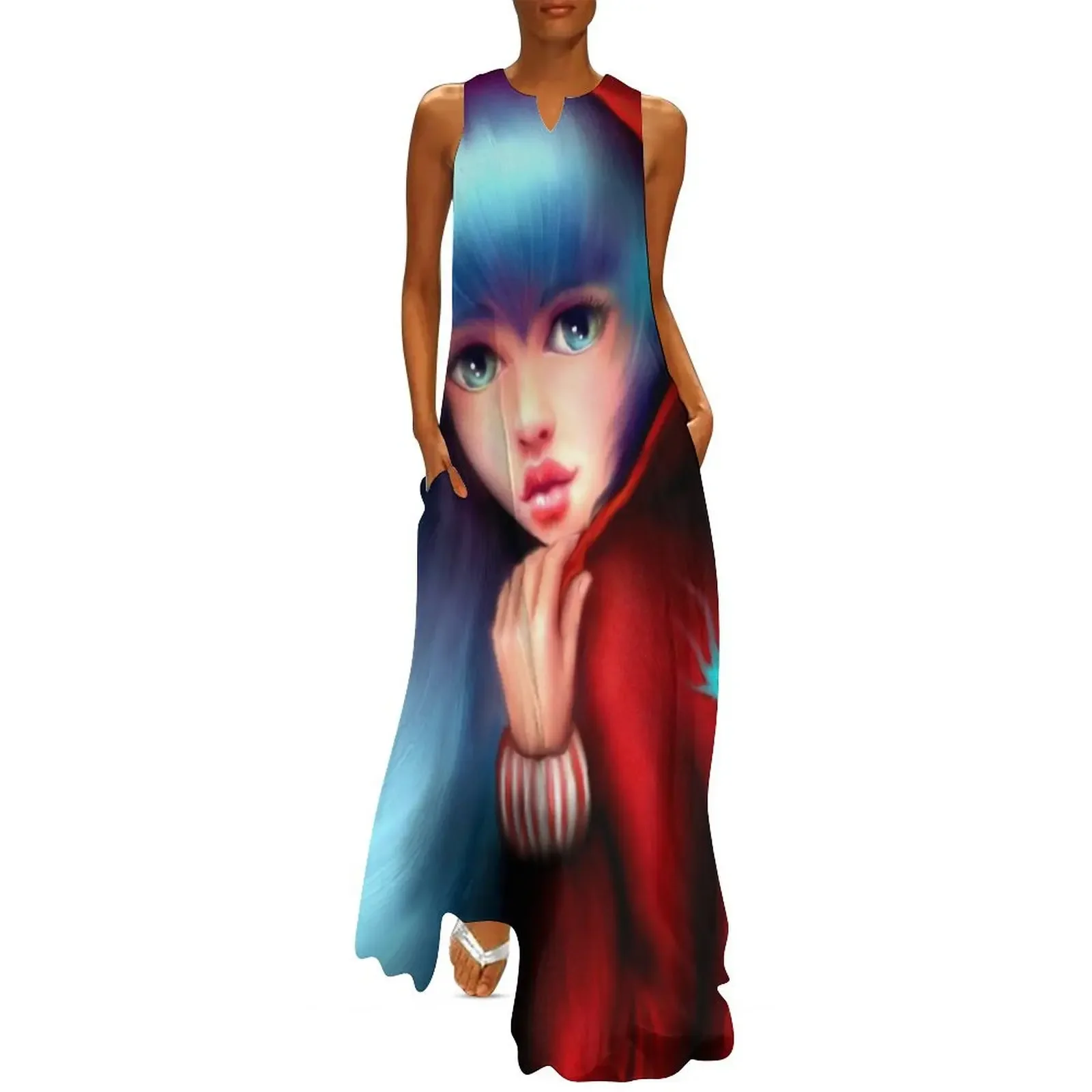

Red Riding Hood - Skater Girl in Forest Long Dress Women's long dress bandage dress