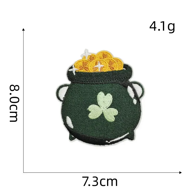 الأيرلندية عيد القديس باتريك كرنفال محظوظ شامروك بقع خياطة على زين الحديد للملابس أكياس الأحذية DIY بها بنفسك الملابس الحرفية ملصق #6