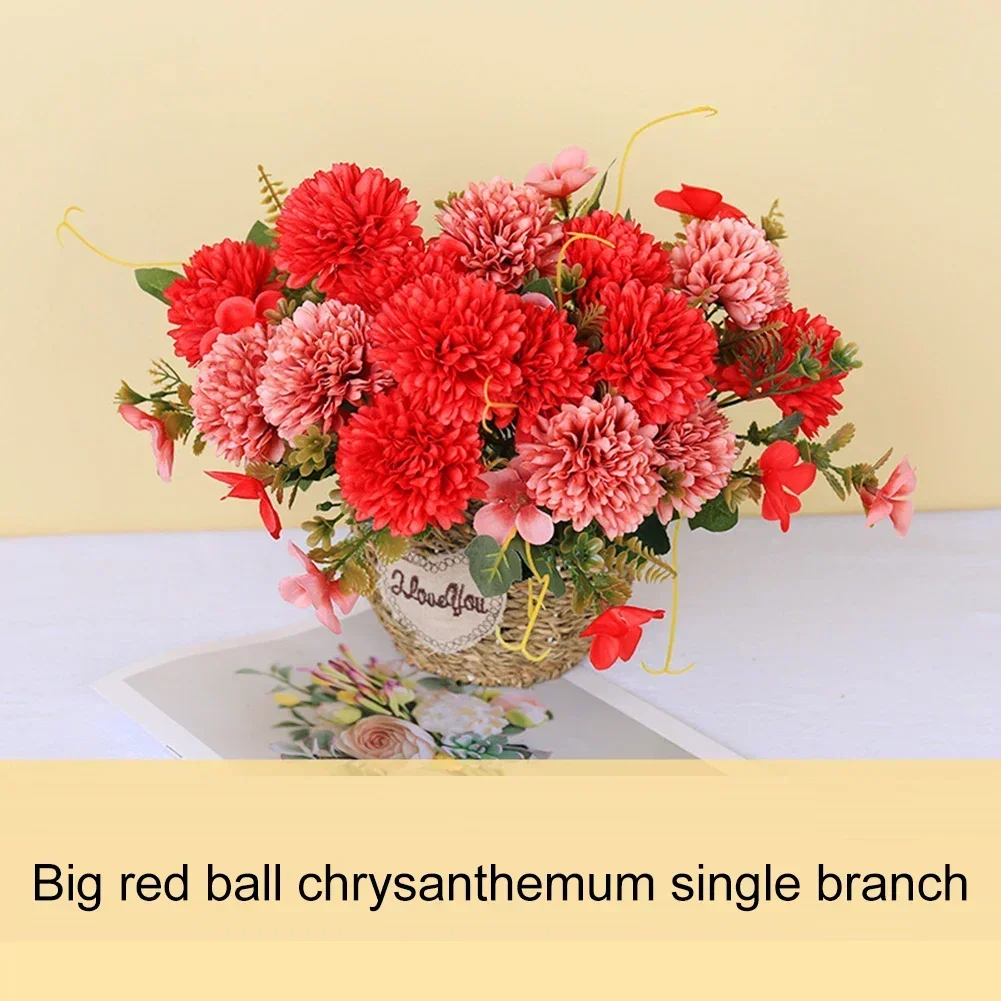 1Pcs Artificial Chrysanthemum Bouquet Wedding Decoration Silk Fake Flowers Realistic Design 7cm*7cm*30cm For Homes Offices Decor