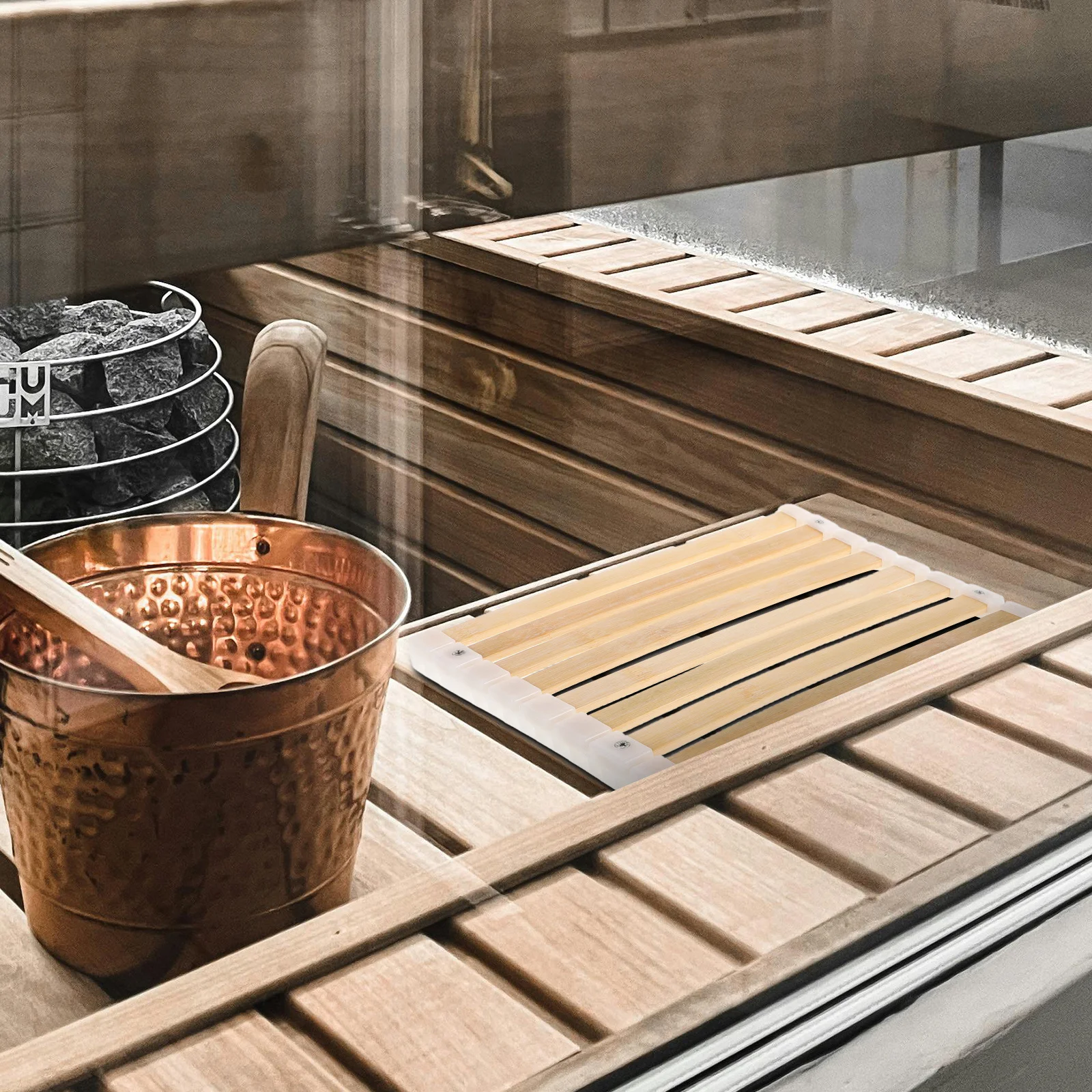 

Bamboo Sauna Mat Handcrafted Bath Cushion Non-Slip Quick-Drying Floor Seat For Shower Spa Bathroom Waterproof Tatami Insulation