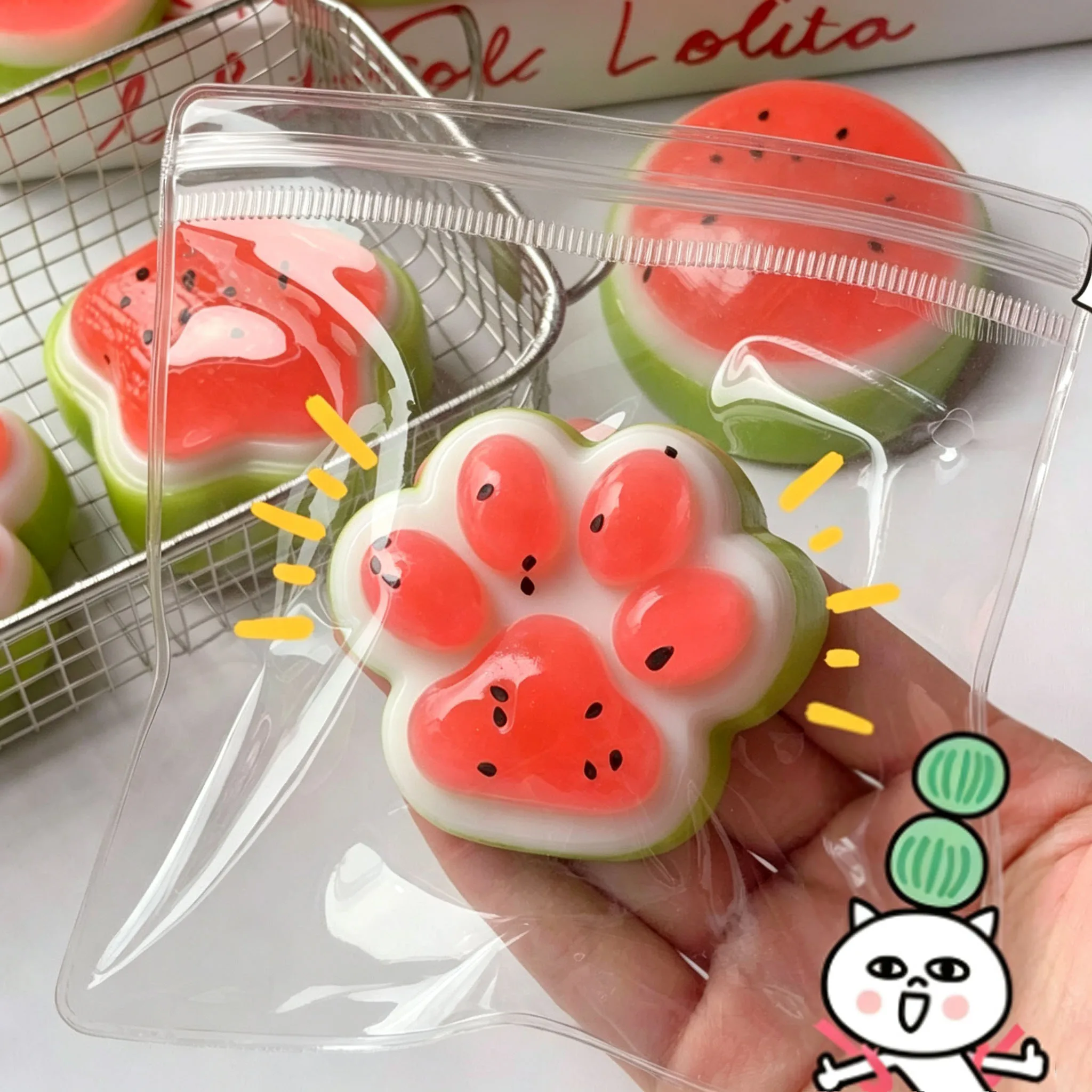 Random 5PCS Watermelon Series Squishy Blind Bag Soft Mud Decompression Toy