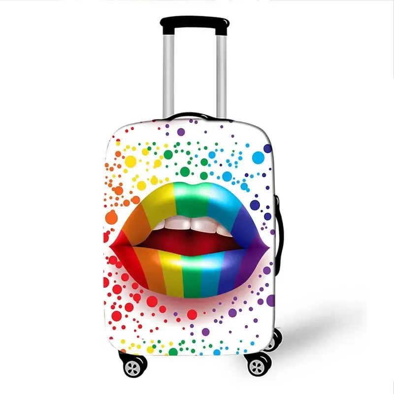 Red Lips Suitcase Protective Cover  Kiss Me PinkTravel Bag Cover Elastic Trolly Luggage Case Cover Dust-proof Travel Accessories