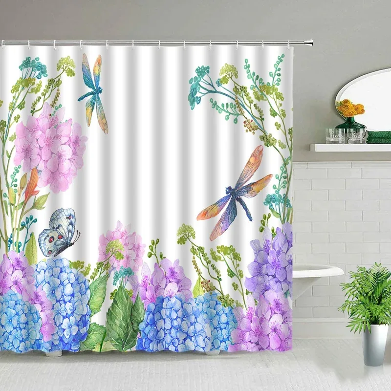 

FWM05Chinese Style Flower Bird Plant Landscape Shower Curtains Floral Butterfly Scenery Bathroom Decor Screen Bath Curtain W6Hn$