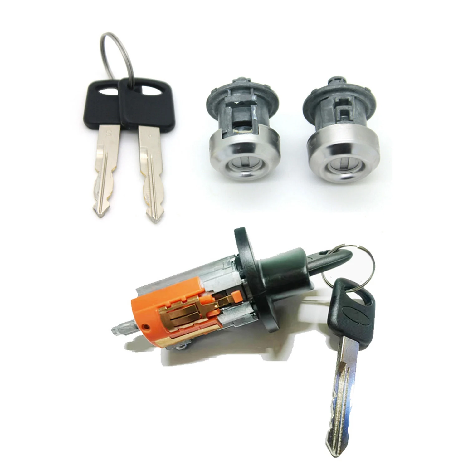 3pcs Ignition & Door Lock Cylinder Set with Keys 707624 703362 for Ford F150 F250 F350 E150 E250 E350 E450 E550 Super Duty 05-07