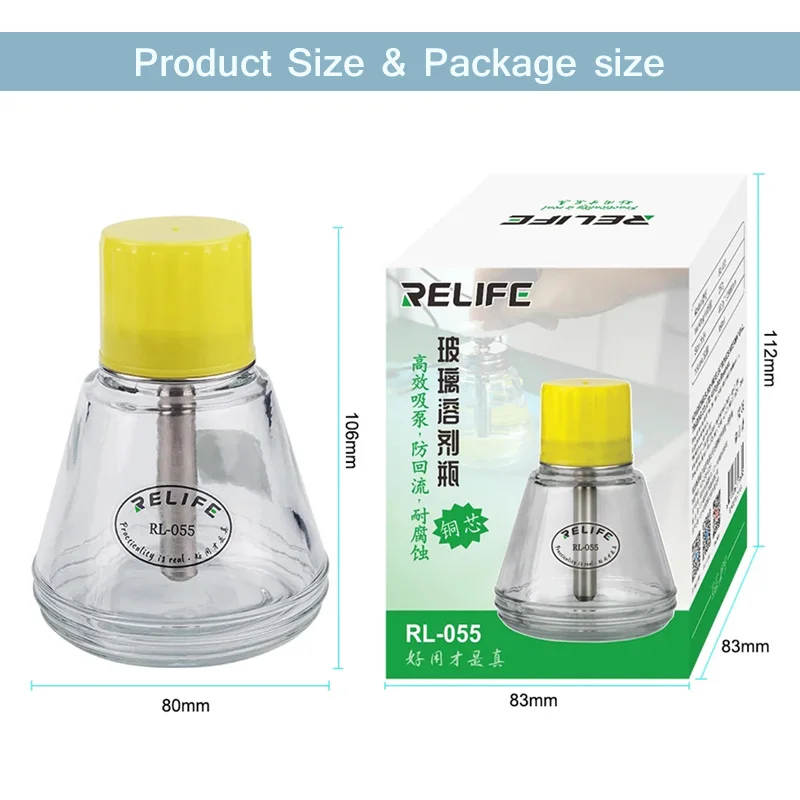 Imagem -06 - Relife-frasco de Solvente de Vidro com Núcleo de Cobre Rl055 Pressionando tipo Tubo de Sucção Dispenser de Solução de Álcool de Água Garrafa Vazia