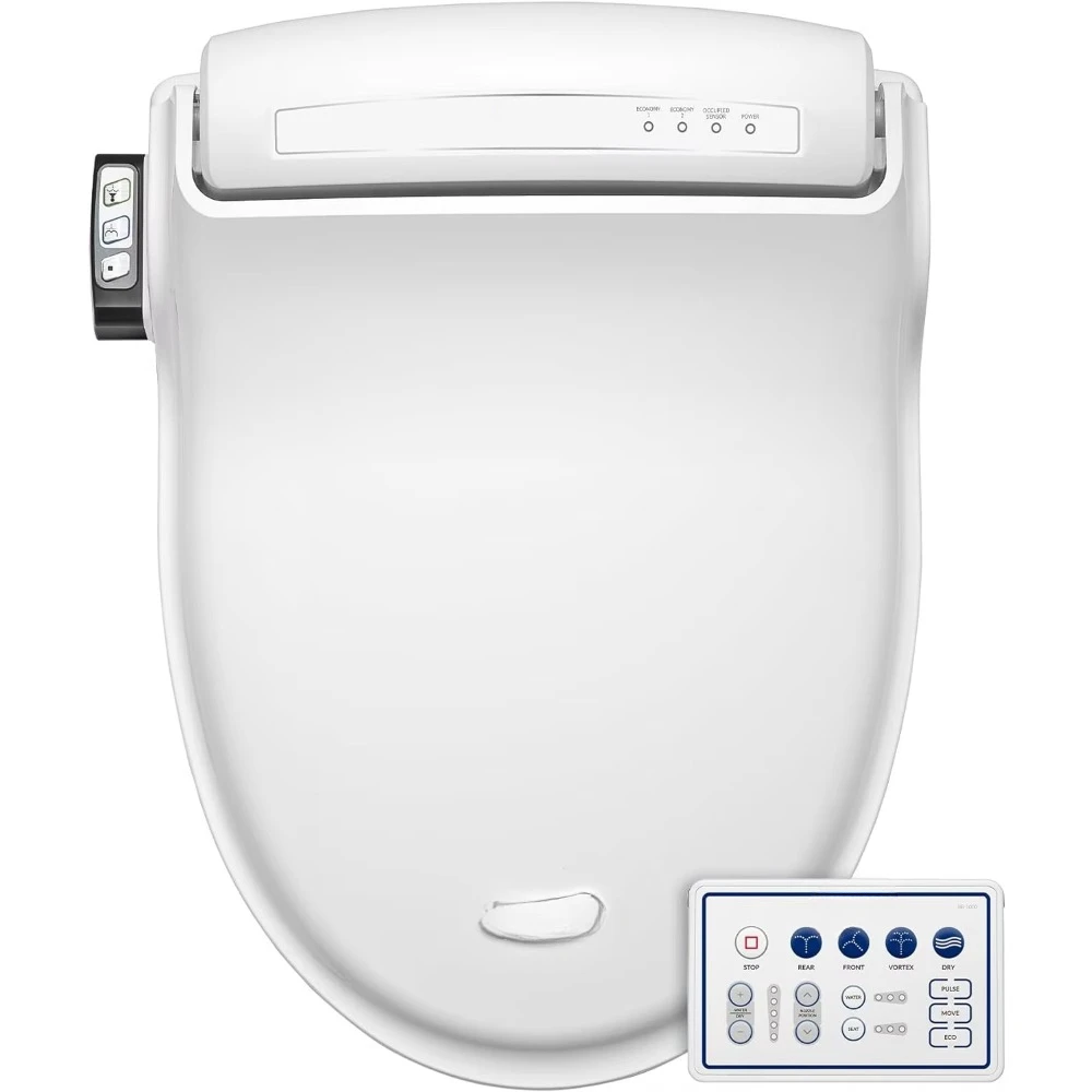 BB1000 Electric Bidet Toilet Seat, Warm Water with Air Dryer, Heated Seat with Slow Close Lid, Remote Control, Elongated White