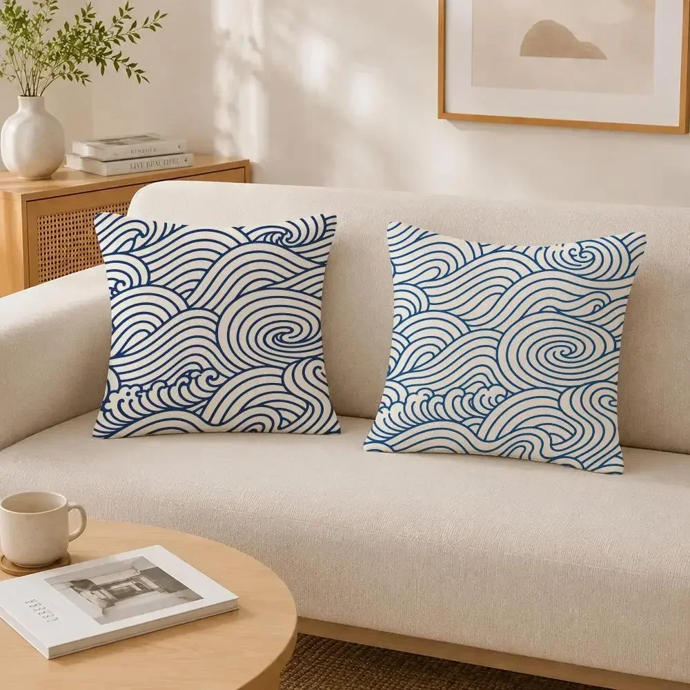 Abstract Double-Roll Wave Cushion Cover Soft Fluffy Short Plush  Pillow Case Throw Decorative  for Sofa Bedroom Home Decor