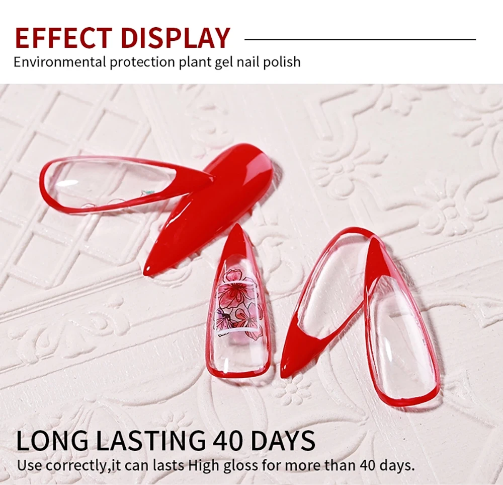 Vendeeni 9 Farben/Set Gel-Nagellack Semi-Permanent UV Soak-Off Gel-Lack Kirschrot Dunkle Beeren Weinrot Gel-Lack mit Display – Detail 8