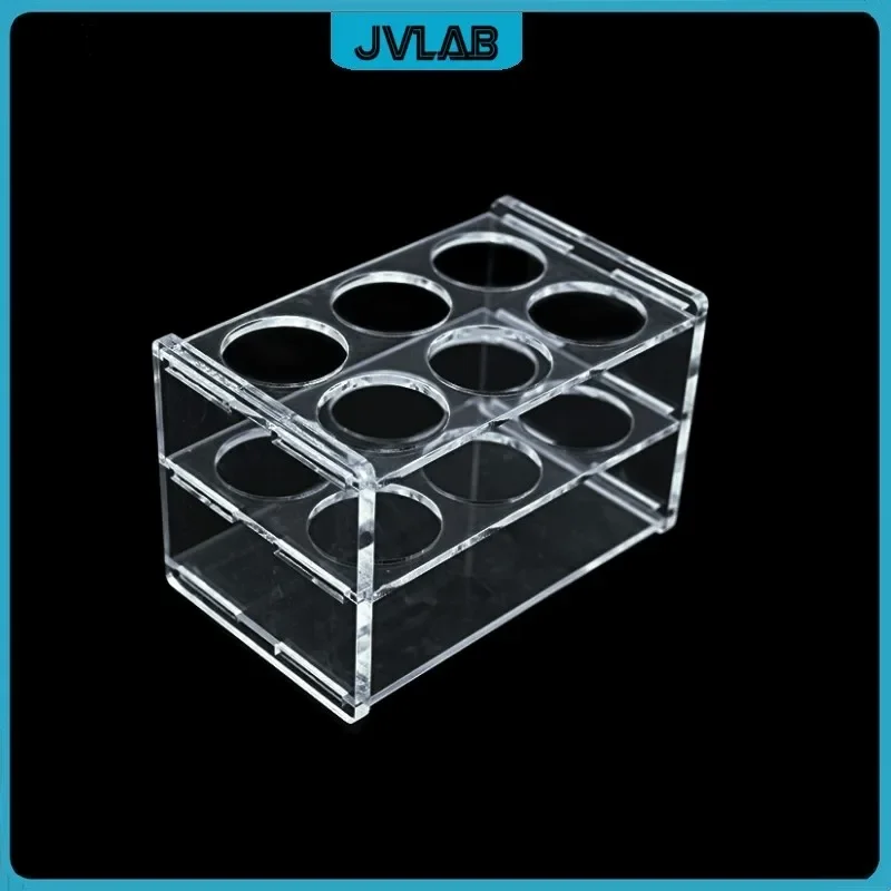 Plexiglass Rack For Centrifuge Tube 50ml Transparent Plexiglass Holder Organic Glass Test Tube Stand 6 Vents Hole Diameter 30 mm