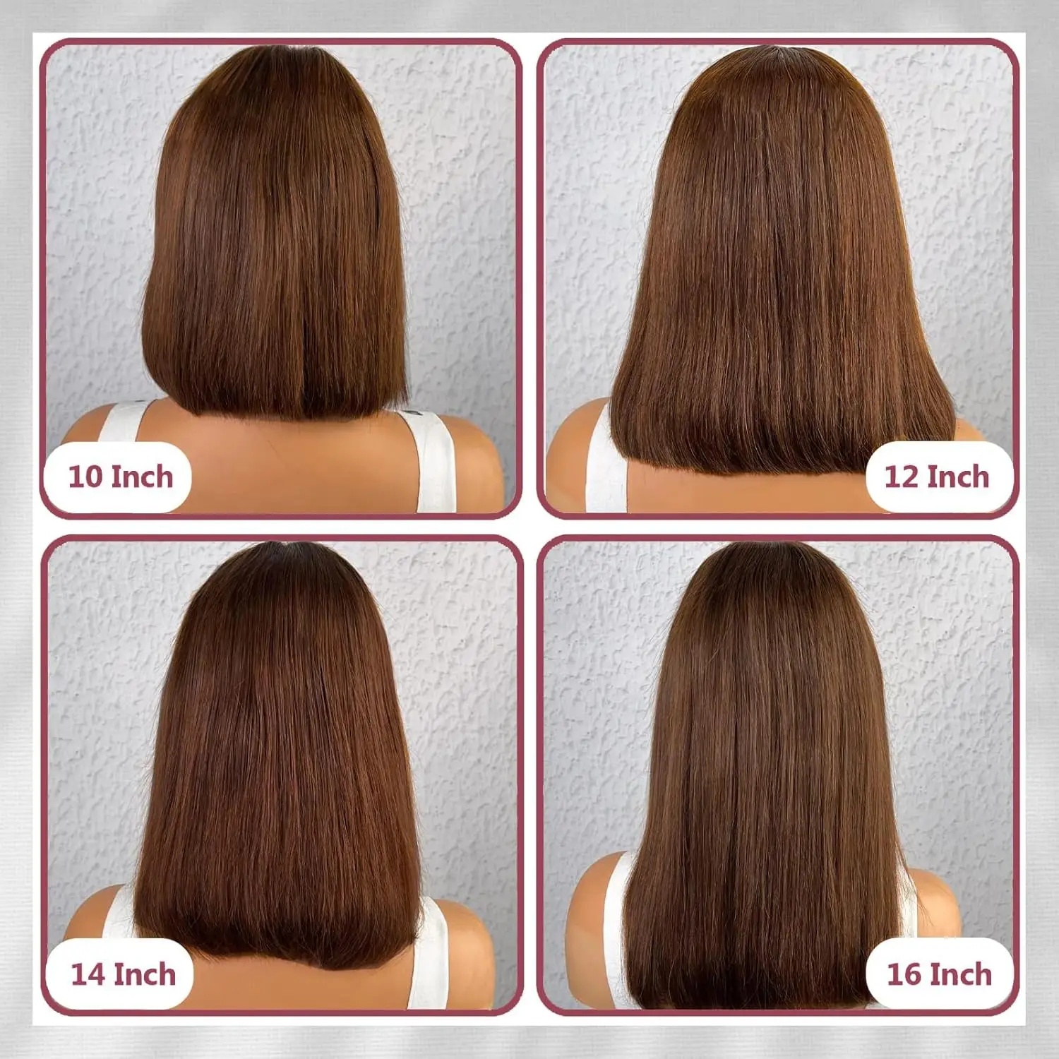 13x4 parrucche corte Bob capelli umani #4 marrone scuro 13X 4 parrucche frontali in pizzo parrucche Bob corte diritte marroni per donna parrucche Bob capelli umani