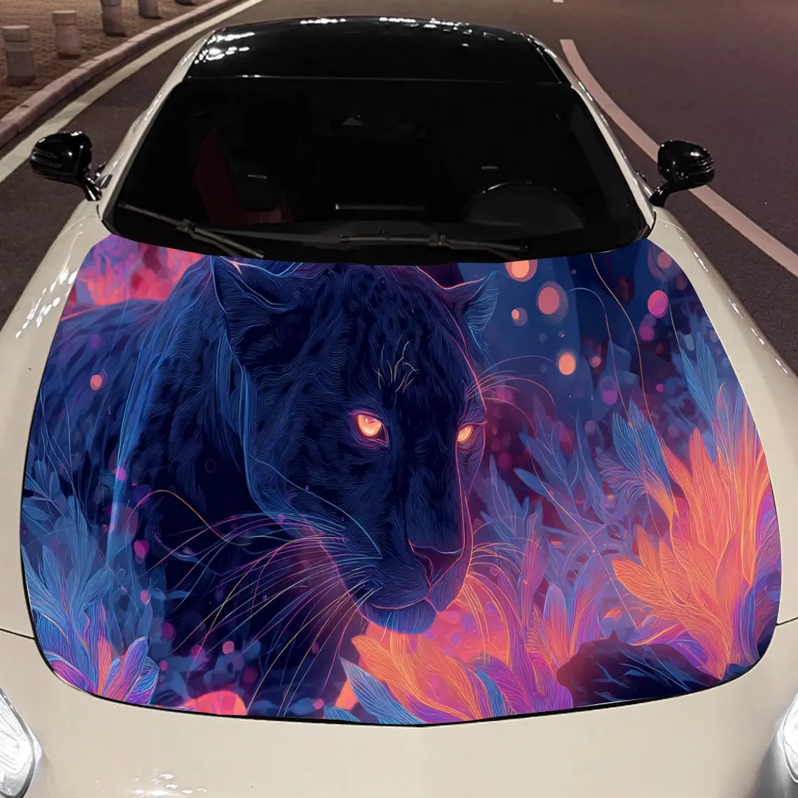 

Red Lotus Panther Car Hood Vinyl Stickers Car Surface Protection Decal Car Decoration Cover Vinyl Wraps Waterproof Self-adhesive