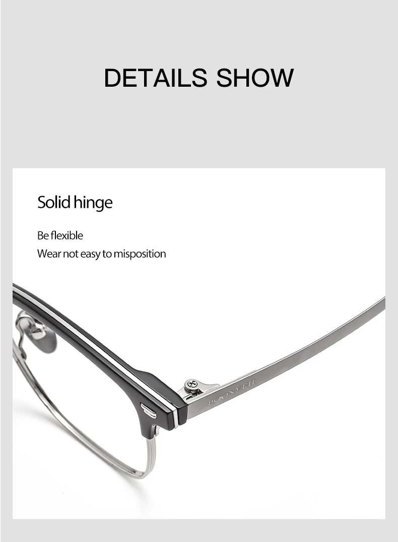 Reines Titan Rahmen Gläser Vollrand Brillen Federscharniere Männer Stil Kurzsichtige Brille Neue Ankunft Gläser – Detail 11