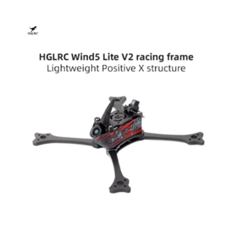 HGLRC Wind 5 Lite V2 5inch Brushless T700 Four-Axis Indoor Carbon Fiber FPV Racing Frame Kit