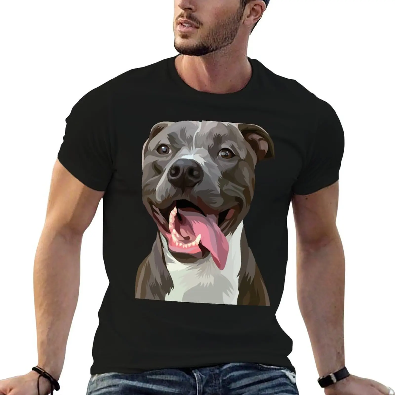 FUNNY PITBULL DOG LOVERS GIFT T-Shirt t shirts for man cotton funny cotton t shirts man 100% T-Shirt