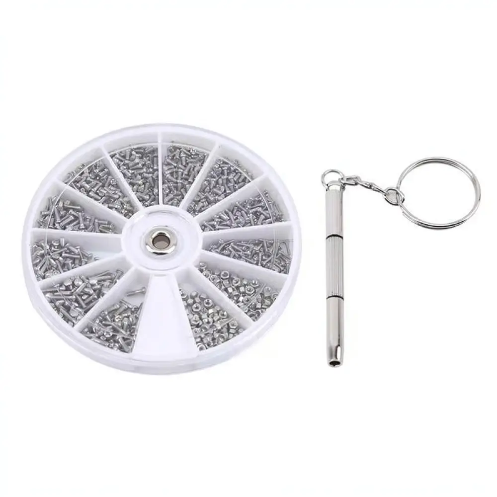 Stainless Steel Tiny Screws Set Organized Storage Box Repair Tools For Eyeglasses Sunglasses Watch Clock Maintenance Supplies