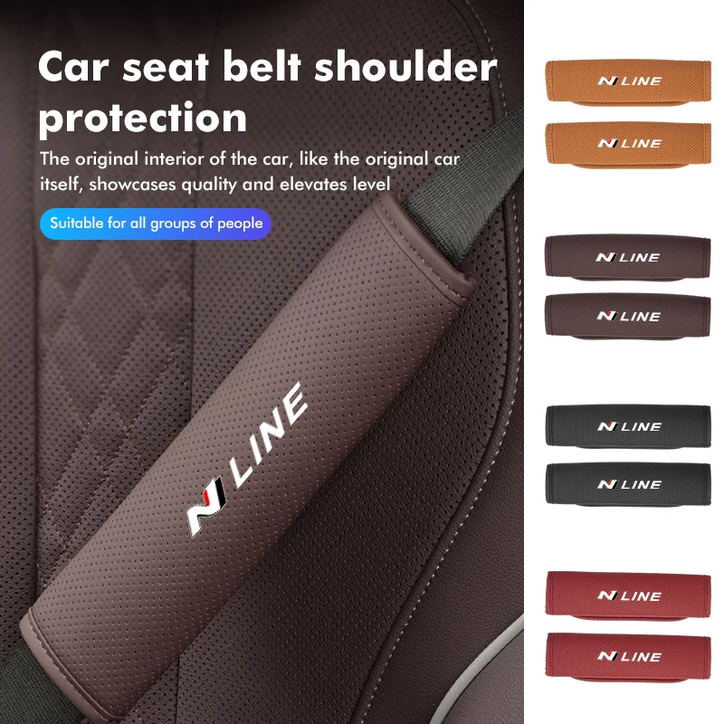 Car Seat Belt Shoulder Pad comfortable Universal Accessories For Hyundai N Line Tuscon NX4 I20 I30 I10 Sonata Elantra