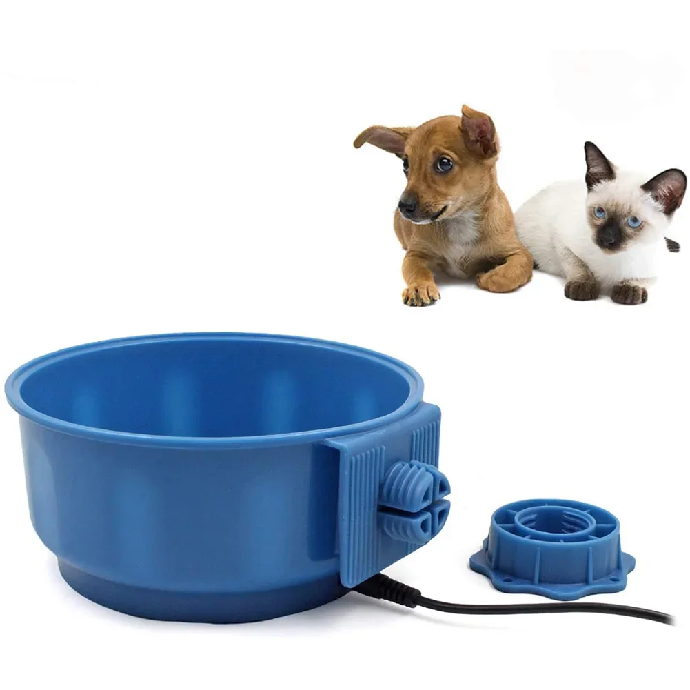 Heating Feeding Water Bowl for Dogs and Cats, Pet Cage Hanging Bowl, Heated Drinking Water Feeder, Rabbits and Chickens, Winter