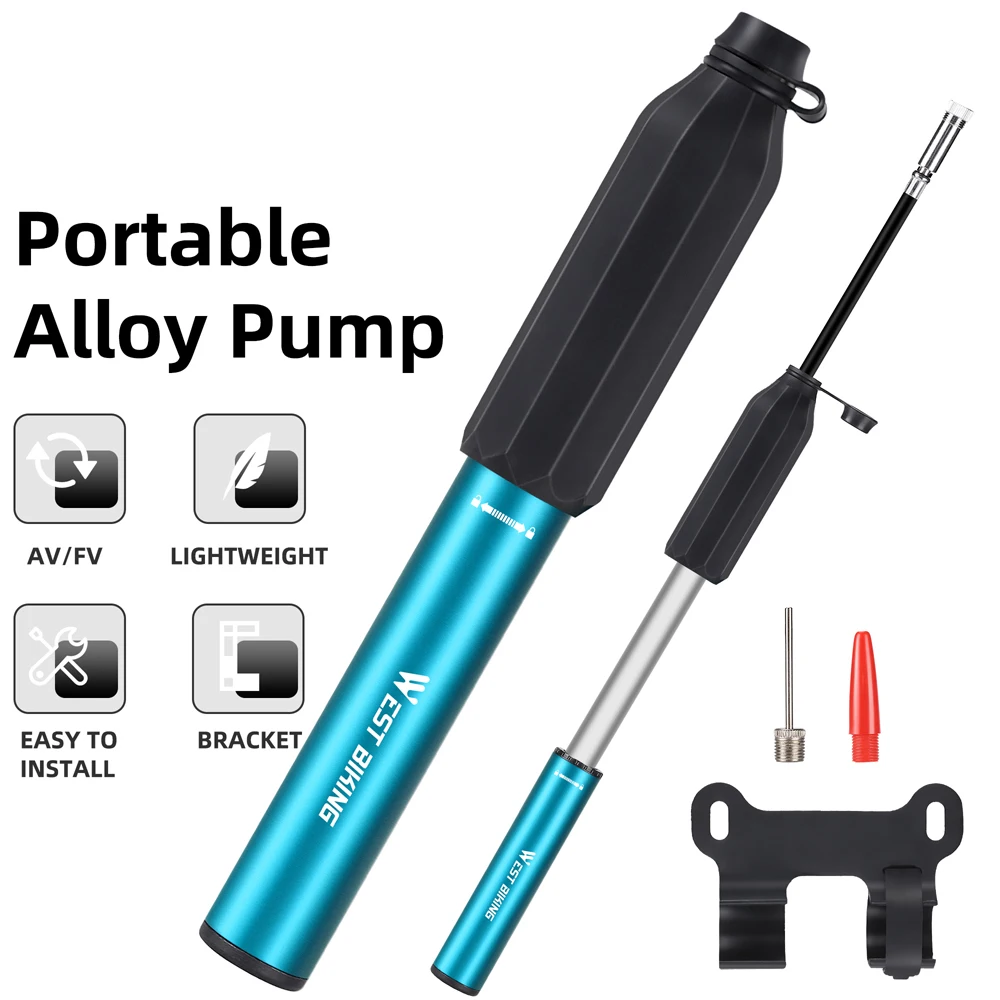 120PSI Portable Mini Bicycle Pump Cycling Hand Air Pump Ball Tire Inflator Telescopic Bicycle Tire MTB Road Bike Accessories