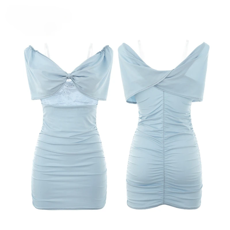 Французское сексуальное платье, ролевая секретарша, юбка на бедрах, кружевная облегающая ночная рубашка с v-образным вырезом, очаровательная элегантная женская короткая юбка, новинка 2023 г.