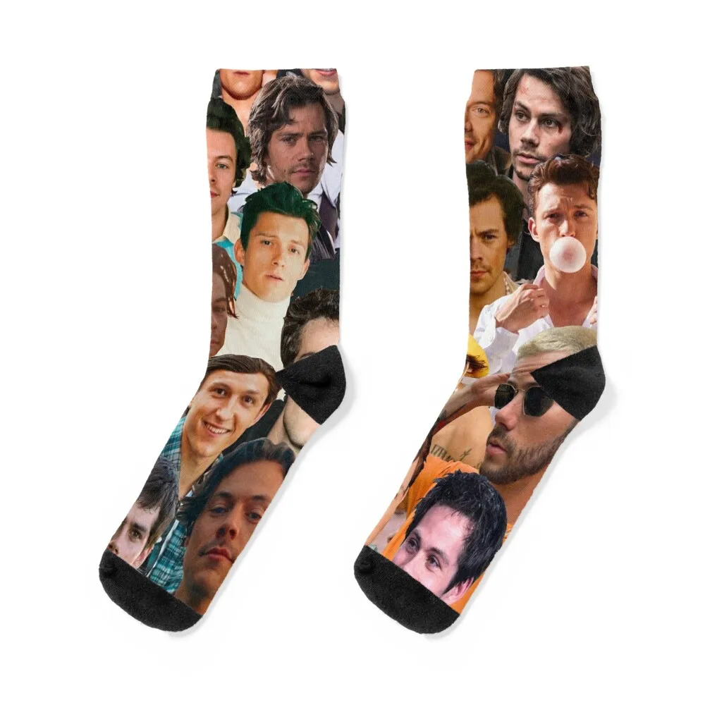 

Renae Custom Photo Collage Socks New year's funny sock short crazy Men Socks Luxury Brand Women's