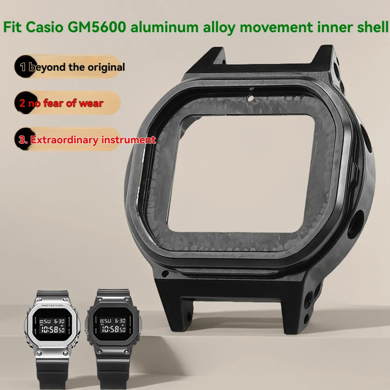 

For Casio Square 3229 Case GM-5600 Watch Aluminum Alloy Inner Case Movement Case Damaged Replacement