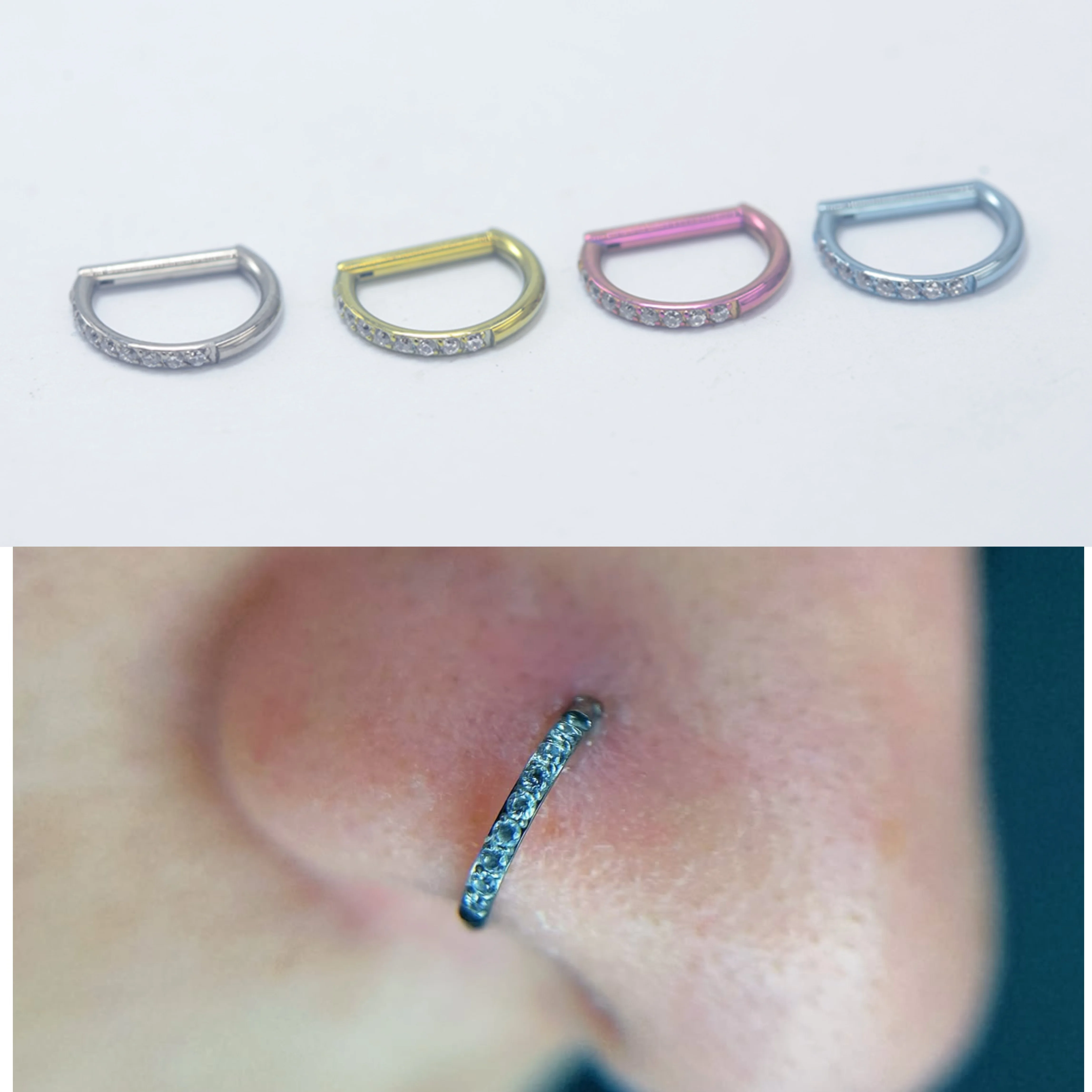 Body Jewelry Implant Grade - 16G Implantat Grade Titan Side Diamond