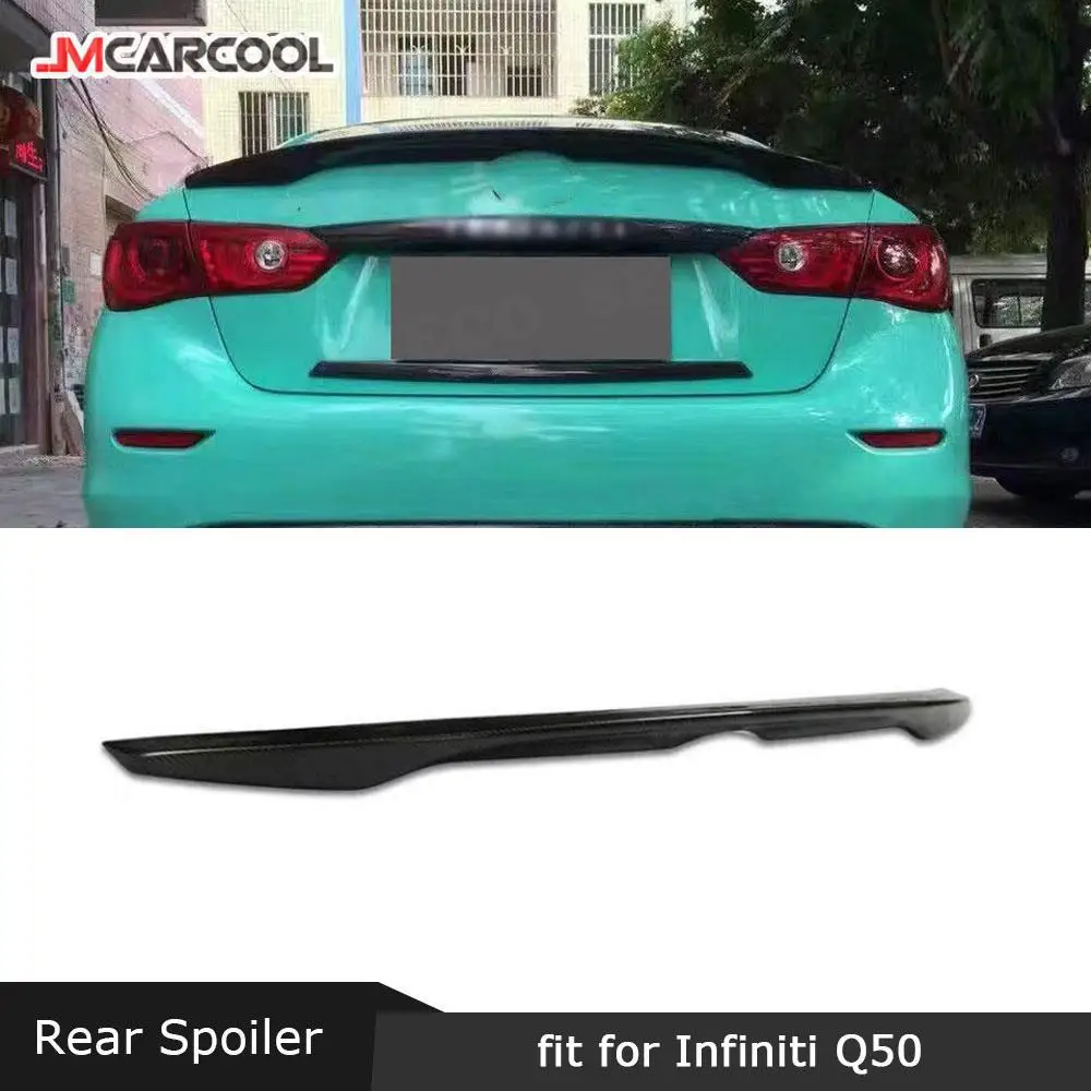 

JMCARCOOL For Infiniti Q50 Q50S 2014 - 2020 Rear Spoiler Carbon Fiber Boot Trunk Trim Wings Exterior Decoration Car Styling