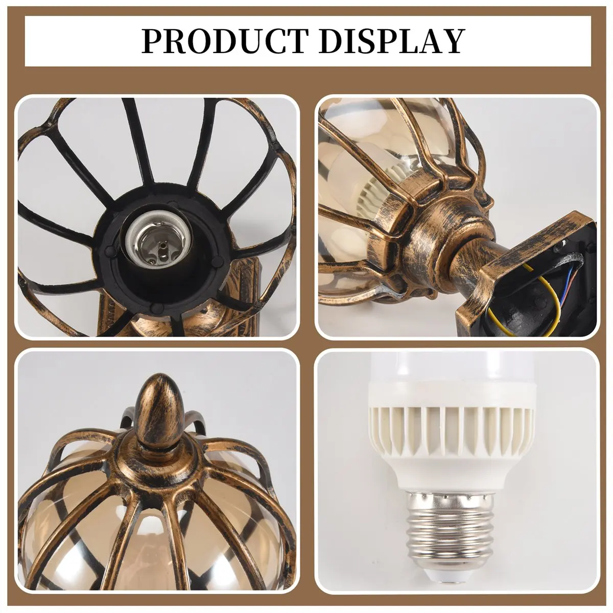 Present 1Pcs Outdoor Pillar Lamp Globe Glass Shade Door Post Lamp Waterproof Antique Lighting Rainproof Pillar Light,Black gold