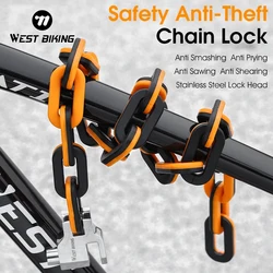 WEST BIKING Bicycle Lock MTB Road Bike Chain Anti-theft Key Lock Ultra-light Portable Studry Lock Safety Stable Bike Accessories