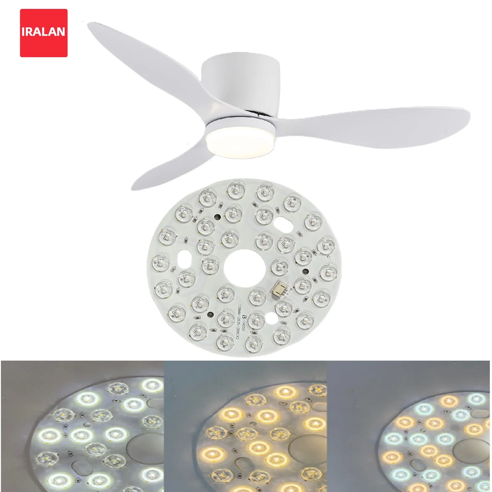 IRALAN LED Ring Light Board Remote Control Driver for Three Blade Fan Light AC 85-265V Easy Installation Lighting Transformer