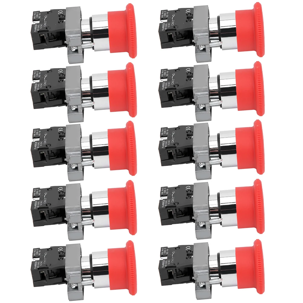 BERM@ Botão Equipamento de parada de emergência Liga de prata Contatos BEM‐XB2‐01ZS Botão de pressão 240V