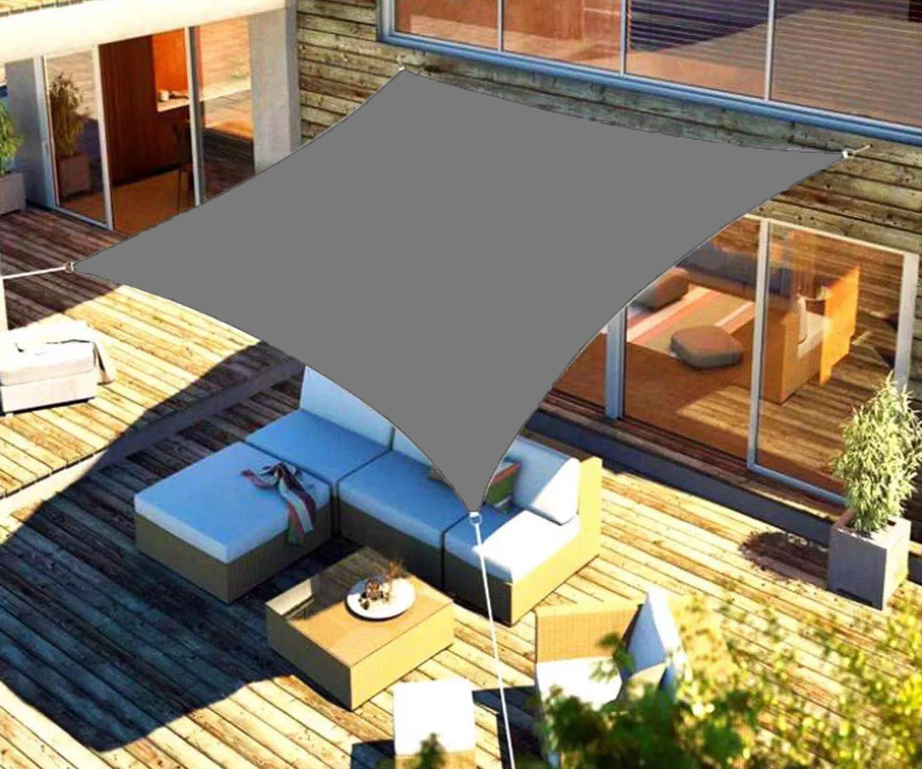 Sombrilla Rectangular impermeable para exteriores, refugio solar para jardín, Patio, fiesta, toldo protector solar 98% UV