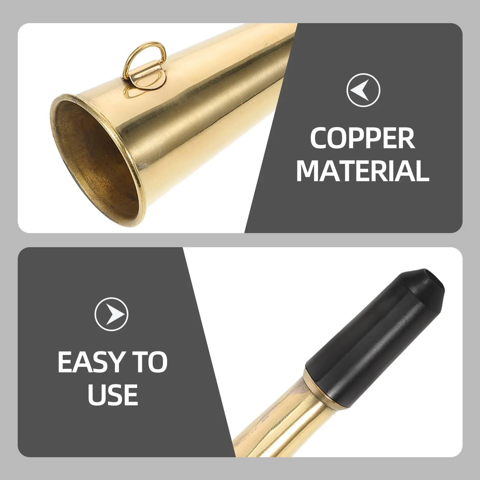 

Copper Railway Patrol Horn Bull Horn Design Clear Loud Sound Manual Railway Signal Equipment Safety Copper Bell