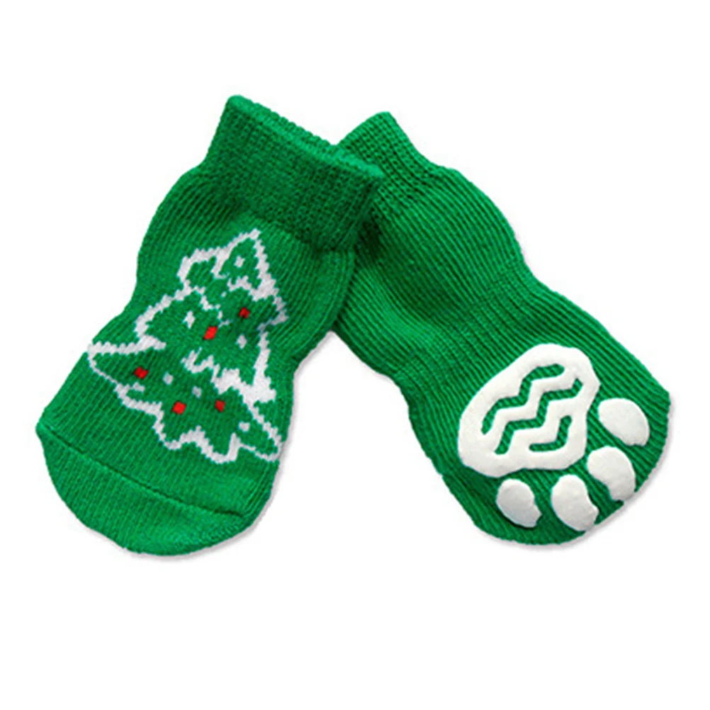 

4 Pcs Pet Socks Stocking Kitten Indoor Cats Warm Paw Covers for Christmas Winter Non-slip