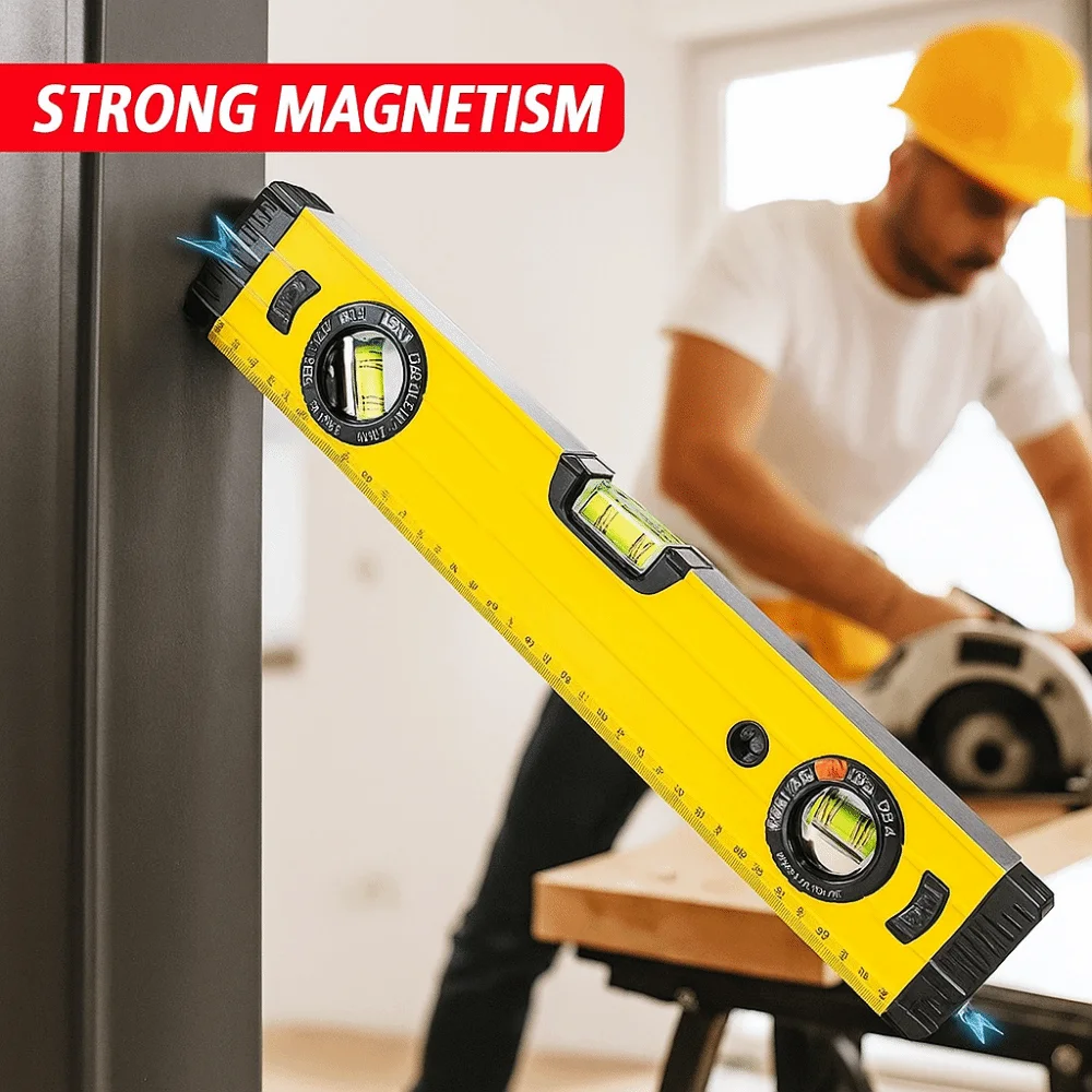 

Magnetic Spirit Level Shockproof Aluminum Alloy Bubble Level High Visibility High Precision Leveling Tool Measuring Instruments