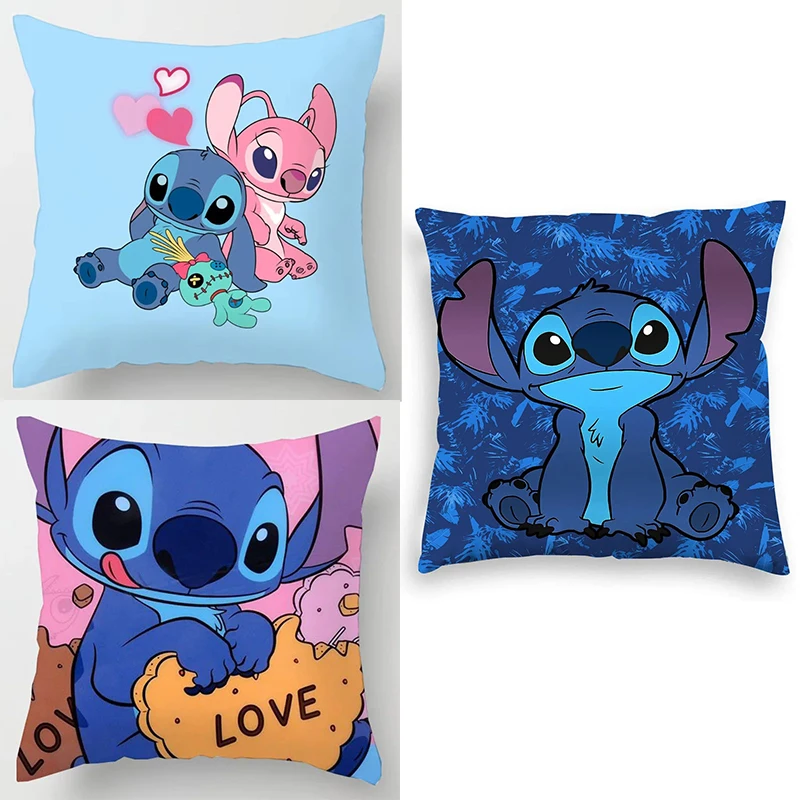 

Anime Figure Disney Stitch Double Sided Print Pillowcase Kawaii Stitch Pillow Pillowcase Room Interior Decoration Christmas Gift