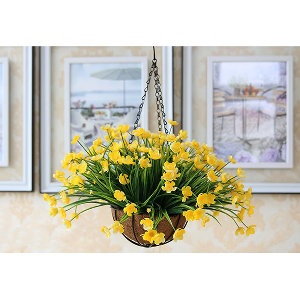 

30Cm Metal Hanging Plant Holder Coconut Fiber Basket Round Woven Steel Wire Decorative Planter For Indoor Outdoor Balcony Garden