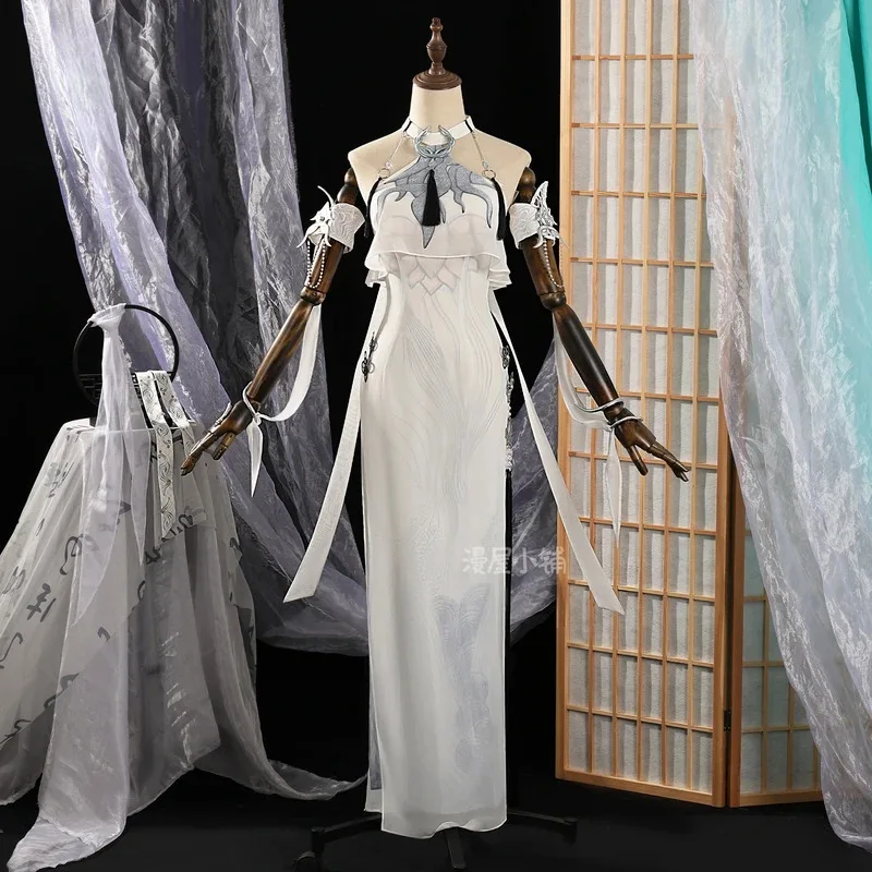 Game Naraka Bladepoint Ning Hongye Cosplay Costume White Snake Role Play Uniform Sexy Dress Halloween Party Carnival Suit