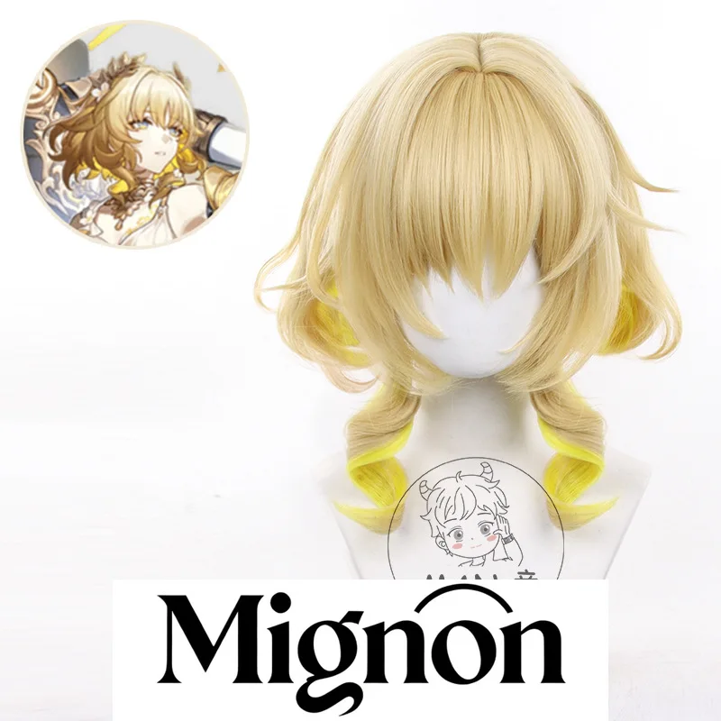 

Honkai: Star Rail Aglaea Косплей Парик Двухцветный градиент Короткие римские кудри Бакенбарды Кожа головы Подарок на Хэллоуин