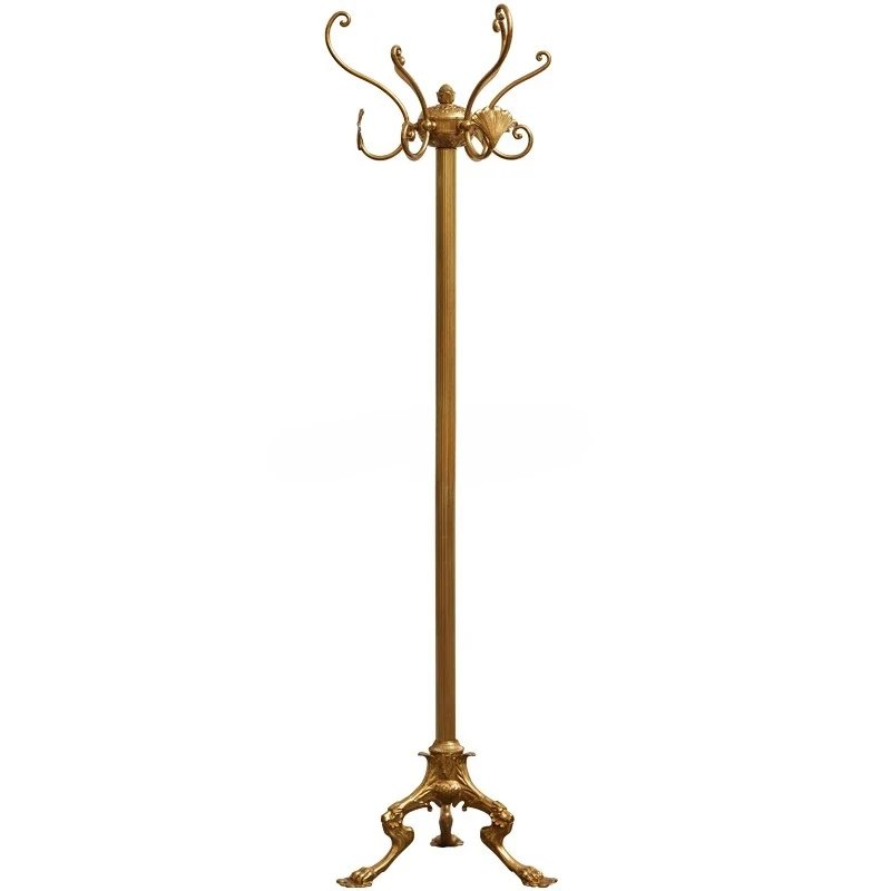 

French all-copper floor coat rack European style living room bedroom entrance hanger