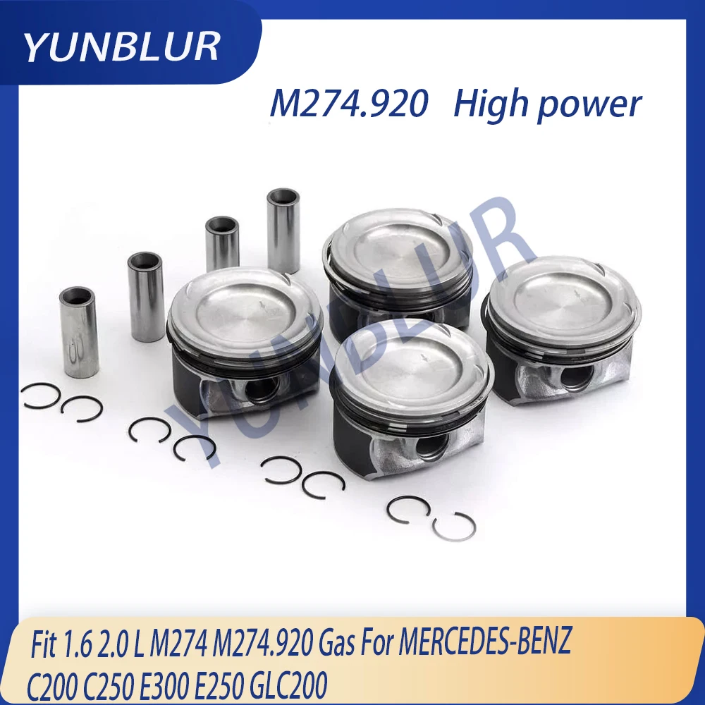 STD 0.5 Engine Parts Piston & Rings Set Fit 1.6 2.0 L M274 M274.920 M274.910 Gas For MERCEDES-BENZ C200 C250 E300 E250 GLC200