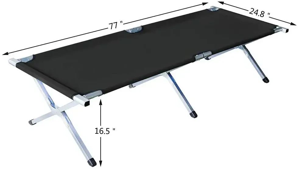 Custom  Portable Aluminum Folding Cot Camping Bed