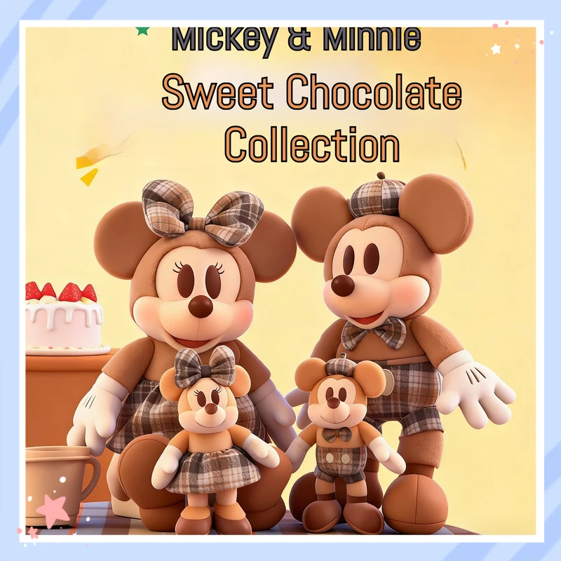 

Плюшевые куклы Potdemiel Disney Minnie Mickey, серия Honey Pot Chocolate, мягкие игрушки-подвески, подарок на день рождения для девочек, милые пушистые игрушки